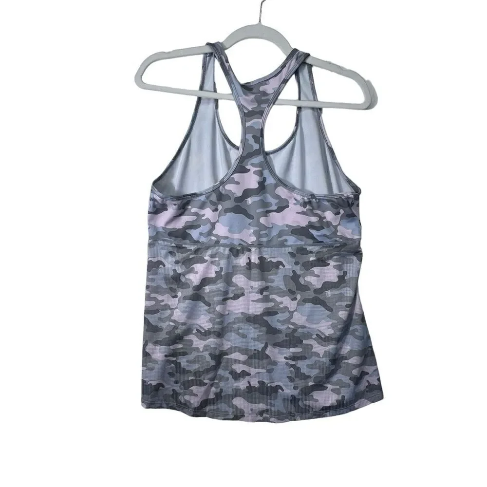 Fabletics Cashel Curved Cinch Tank Pink & Gray Camo Size Large - Picture 5 of 15